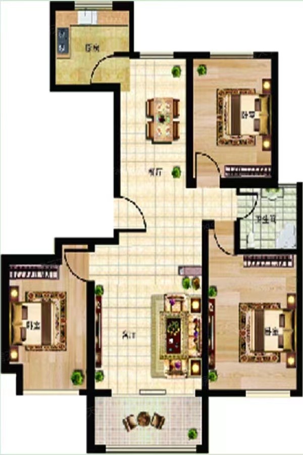 毛坯3室2廳1衛(wèi)127m289萬元