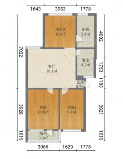 誠信花園   3室1廳1衛(wèi)96m283萬元
